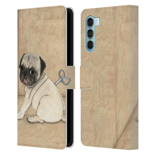 Barruf Dogs Pug Toy Leather Book Wallet Case Cover For Motorola Edge S30 / Moto G200 5G