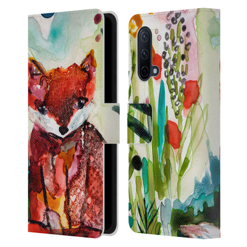 Wyanne Animals Baby Fox In The Garden Leather Book Wallet Case Cover For OnePlus Nord CE 5G