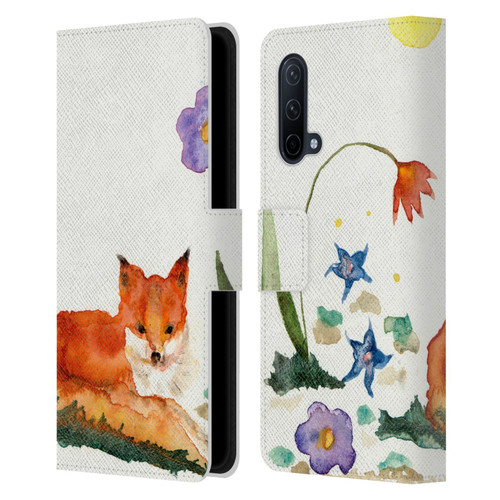 Wyanne Animals Little Fox In The Garden Leather Book Wallet Case Cover For OnePlus Nord CE 5G