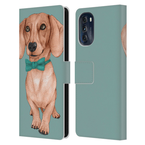 Barruf Dogs Dachshund, The Wiener Leather Book Wallet Case Cover For Motorola Moto G (2022)