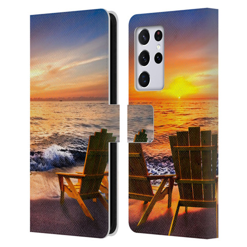 Celebrate Life Gallery Beaches 2 Sea Dreams III Leather Book Wallet Case Cover For Samsung Galaxy S21 Ultra 5G