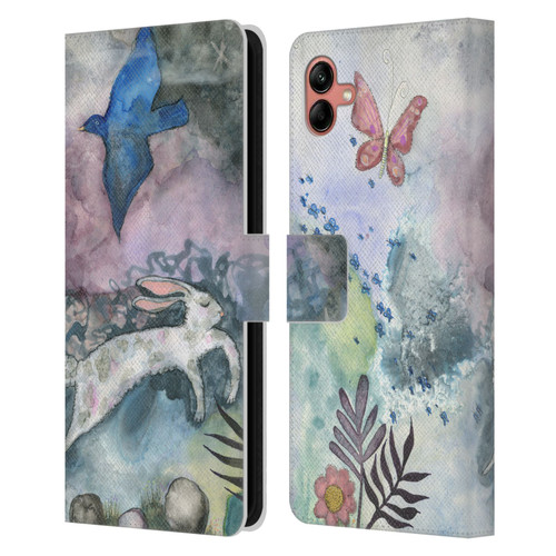 Wyanne Animals Bird and Rabbit Leather Book Wallet Case Cover For Samsung Galaxy A04 (2022)