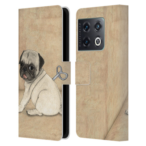 Barruf Dogs Pug Toy Leather Book Wallet Case Cover For OnePlus 10 Pro