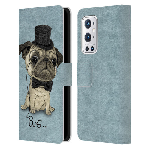 Barruf Dogs Gentle Pug Leather Book Wallet Case Cover For OnePlus 9 Pro