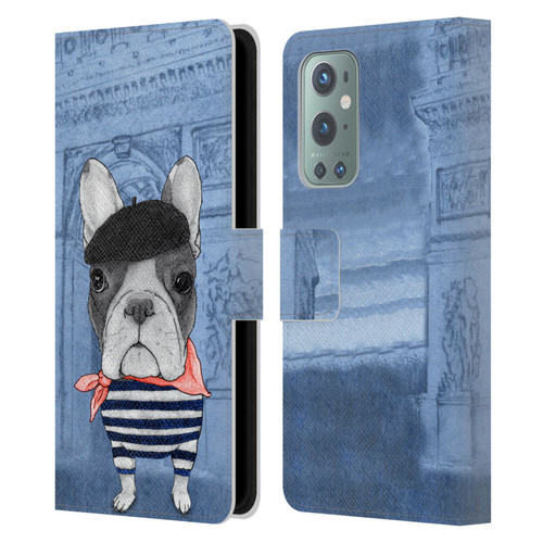 Barruf Dogs French Bulldog Leather Book Wallet Case Cover For OnePlus 9