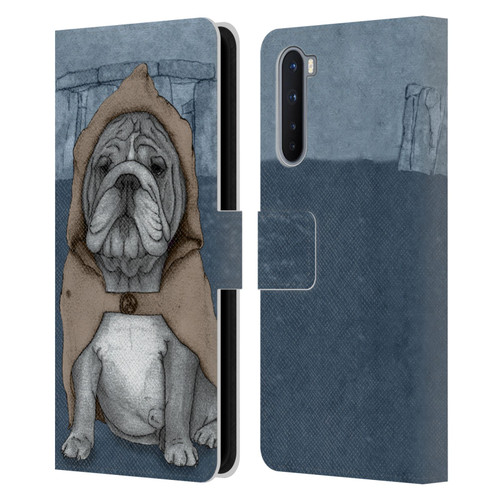 Barruf Dogs English Bulldog Leather Book Wallet Case Cover For OnePlus Nord 5G