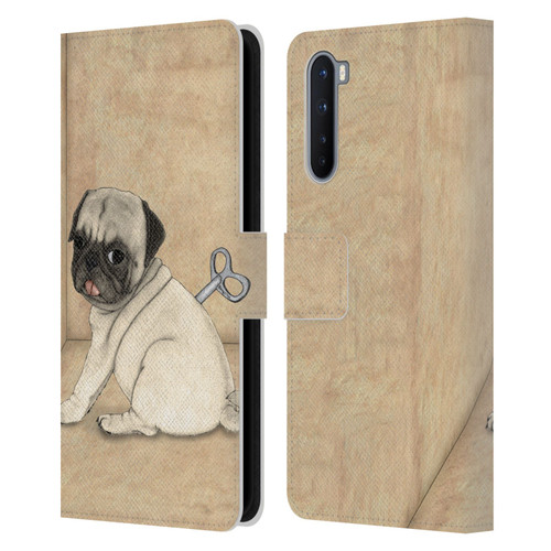 Barruf Dogs Pug Toy Leather Book Wallet Case Cover For OnePlus Nord 5G