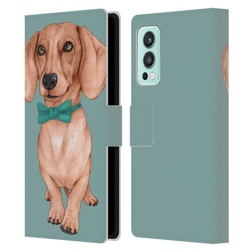 Barruf Dogs Dachshund, The Wiener Leather Book Wallet Case Cover For OnePlus Nord 2 5G