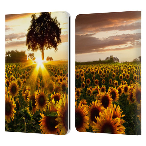Celebrate Life Gallery Florals Fields Of Gold Leather Book Wallet Case Cover For Amazon Kindle Paperwhite 1 / 2 / 3