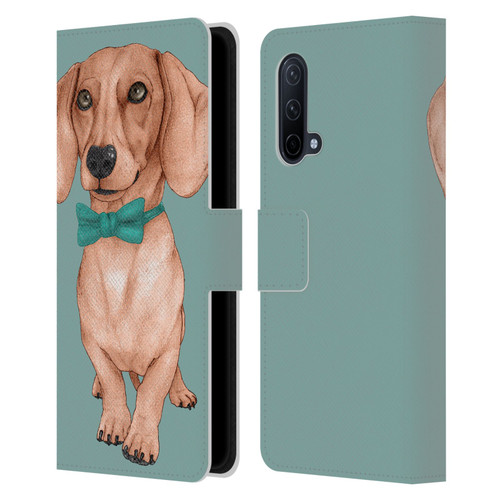 Barruf Dogs Dachshund, The Wiener Leather Book Wallet Case Cover For OnePlus Nord CE 5G