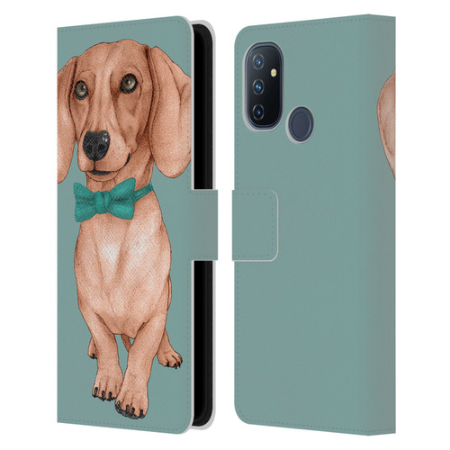 Barruf Dogs Dachshund, The Wiener Leather Book Wallet Case Cover For OnePlus Nord N100