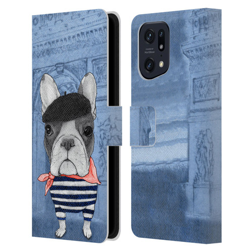 Barruf Dogs French Bulldog Leather Book Wallet Case Cover For OPPO Find X5