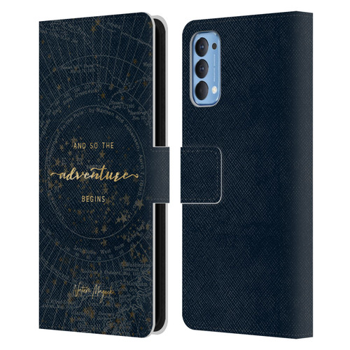 Nature Magick So The Adventure Begins Quote Star Map Leather Book Wallet Case Cover For OPPO Reno 4 5G