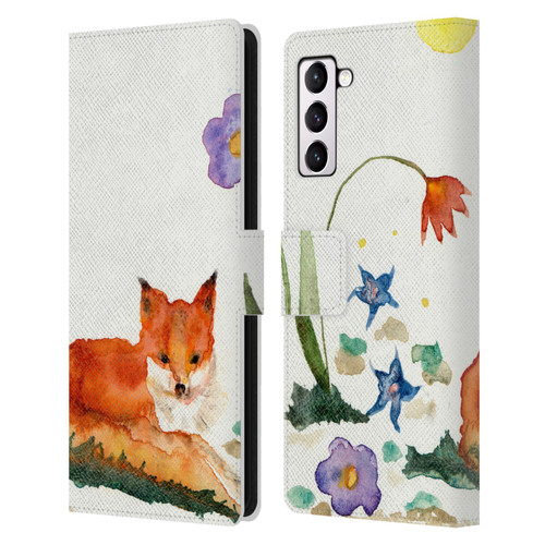 Wyanne Animals Little Fox In The Garden Leather Book Wallet Case Cover For Samsung Galaxy S21+ 5G