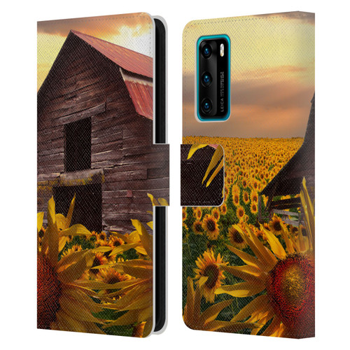 Celebrate Life Gallery Florals Sunflower Dance Leather Book Wallet Case Cover For Huawei P40 5G