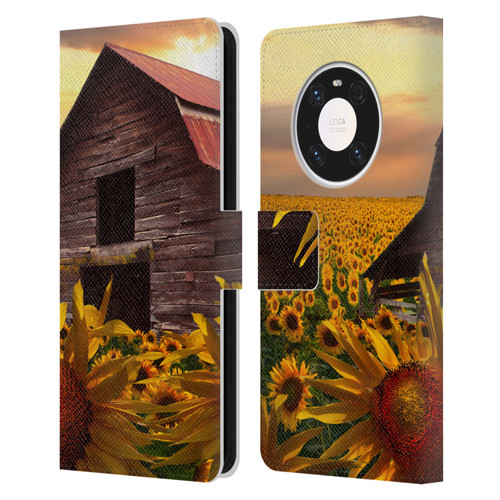 Celebrate Life Gallery Florals Sunflower Dance Leather Book Wallet Case Cover For Huawei Mate 40 Pro 5G