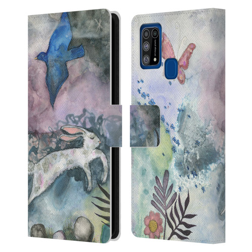 Wyanne Animals Bird and Rabbit Leather Book Wallet Case Cover For Samsung Galaxy M31 (2020)