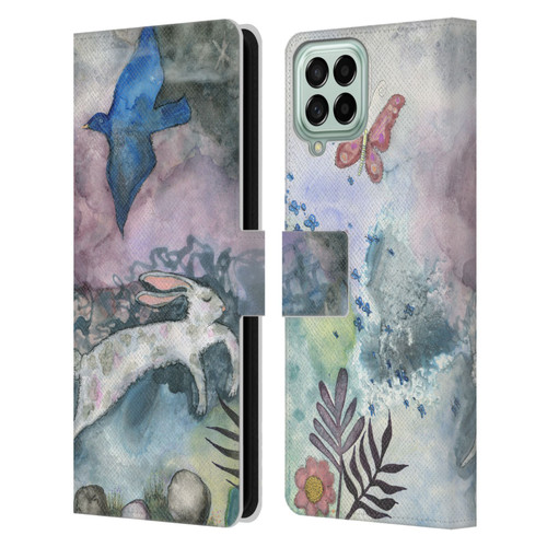 Wyanne Animals Bird and Rabbit Leather Book Wallet Case Cover For Samsung Galaxy M53 (2022)