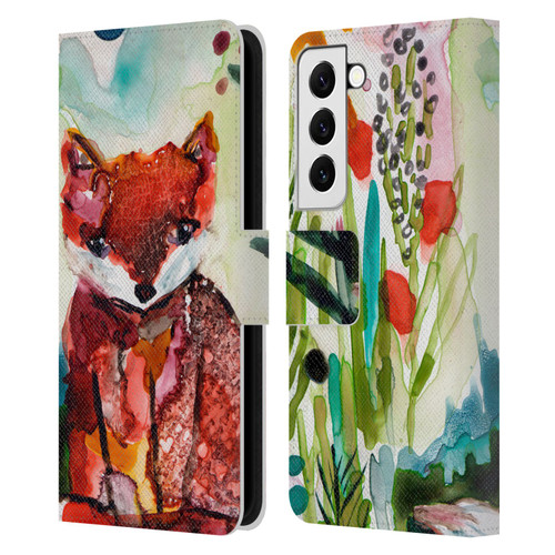 Wyanne Animals Baby Fox In The Garden Leather Book Wallet Case Cover For Samsung Galaxy S22 5G