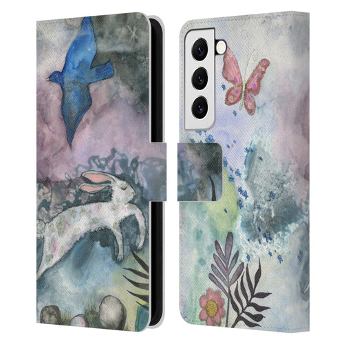 Wyanne Animals Bird and Rabbit Leather Book Wallet Case Cover For Samsung Galaxy S22 5G