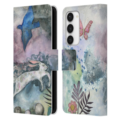 Wyanne Animals Bird and Rabbit Leather Book Wallet Case Cover For Samsung Galaxy S23 5G