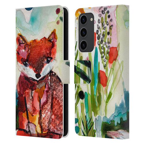 Wyanne Animals Baby Fox In The Garden Leather Book Wallet Case Cover For Samsung Galaxy S23+ 5G