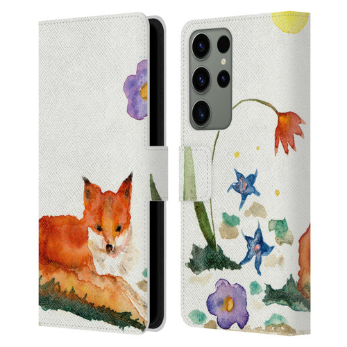 Wyanne Animals Little Fox In The Garden Leather Book Wallet Case Cover For Samsung Galaxy S23 Ultra 5G