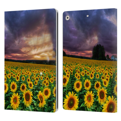 Celebrate Life Gallery Florals Stormy Sunrise Leather Book Wallet Case Cover For Apple iPad 10.2 2019/2020/2021