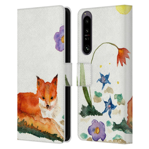 Wyanne Animals Little Fox In The Garden Leather Book Wallet Case Cover For Sony Xperia 1 IV