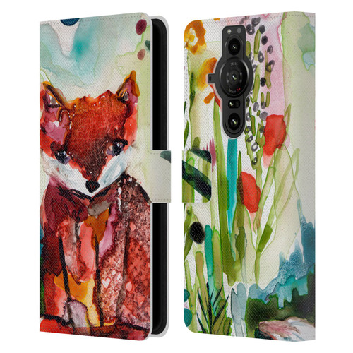 Wyanne Animals Baby Fox In The Garden Leather Book Wallet Case Cover For Sony Xperia Pro-I