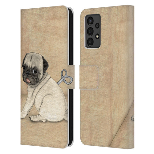 Barruf Dogs Pug Toy Leather Book Wallet Case Cover For Samsung Galaxy A13 (2022)