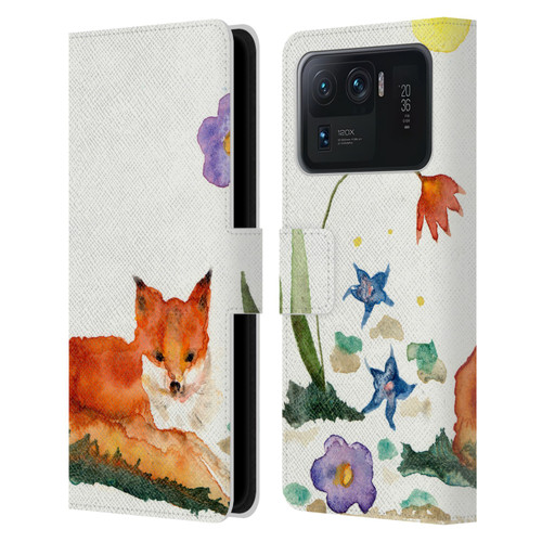 Wyanne Animals Little Fox In The Garden Leather Book Wallet Case Cover For Xiaomi Mi 11 Ultra