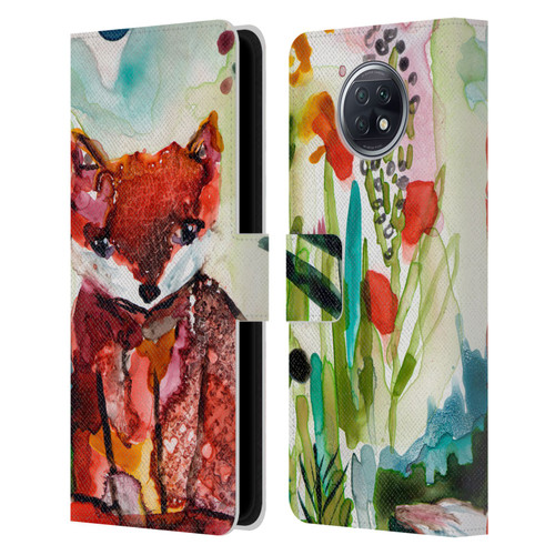 Wyanne Animals Baby Fox In The Garden Leather Book Wallet Case Cover For Xiaomi Redmi Note 9T 5G