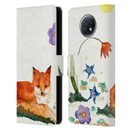 Wyanne Animals Little Fox In The Garden Leather Book Wallet Case Cover For Xiaomi Redmi Note 9T 5G