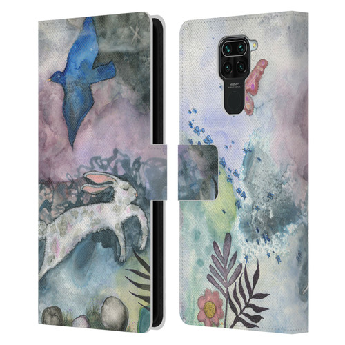 Wyanne Animals Bird and Rabbit Leather Book Wallet Case Cover For Xiaomi Redmi Note 9 / Redmi 10X 4G