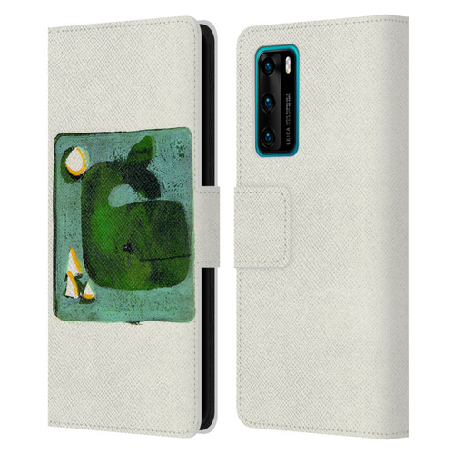 Wyanne Animals 2 Green Whale Monoprint Leather Book Wallet Case Cover For Huawei P40 5G