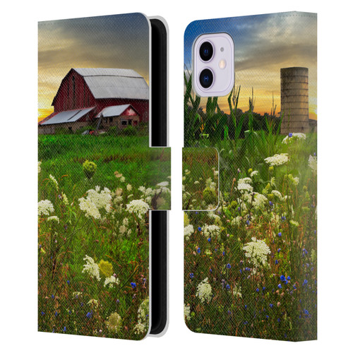 Celebrate Life Gallery Florals Sunset Lace Pastures Leather Book Wallet Case Cover For Apple iPhone 11