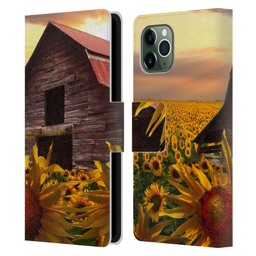 Celebrate Life Gallery Florals Sunflower Dance Leather Book Wallet Case Cover For Apple iPhone 11 Pro