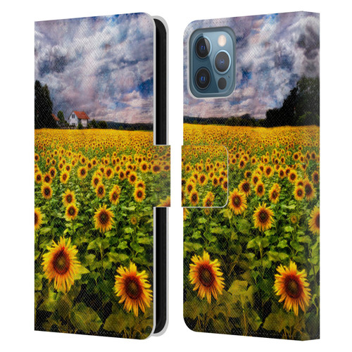 Celebrate Life Gallery Florals Dreaming Of Sunflowers Leather Book Wallet Case Cover For Apple iPhone 12 / iPhone 12 Pro