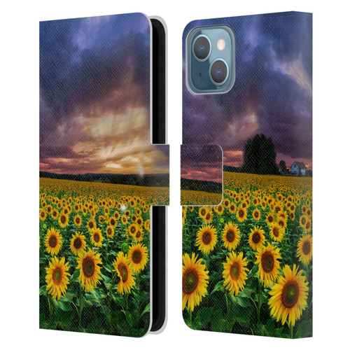 Celebrate Life Gallery Florals Stormy Sunrise Leather Book Wallet Case Cover For Apple iPhone 13