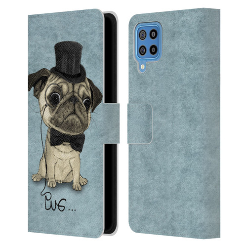 Barruf Dogs Gentle Pug Leather Book Wallet Case Cover For Samsung Galaxy F22 (2021)