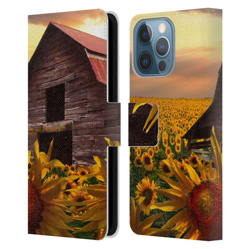 Celebrate Life Gallery Florals Sunflower Dance Leather Book Wallet Case Cover For Apple iPhone 13 Pro