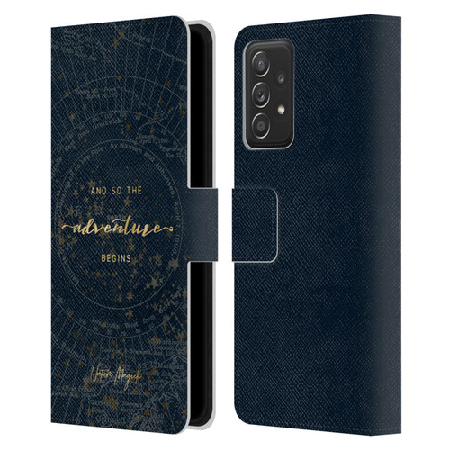 Nature Magick So The Adventure Begins Quote Star Map Leather Book Wallet Case Cover For Samsung Galaxy A52 / A52s / 5G (2021)