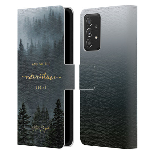 Nature Magick So The Adventure Begins Quote Trees Leather Book Wallet Case Cover For Samsung Galaxy A52 / A52s / 5G (2021)