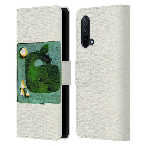 Wyanne Animals 2 Green Whale Monoprint Leather Book Wallet Case Cover For OnePlus Nord CE 5G