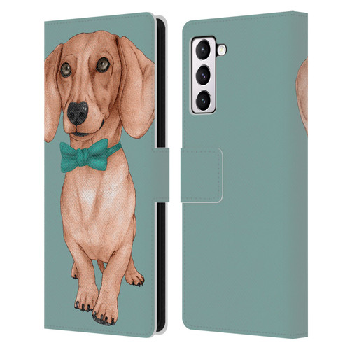 Barruf Dogs Dachshund, The Wiener Leather Book Wallet Case Cover For Samsung Galaxy S21+ 5G