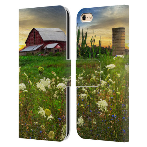 Celebrate Life Gallery Florals Sunset Lace Pastures Leather Book Wallet Case Cover For Apple iPhone 6 / iPhone 6s
