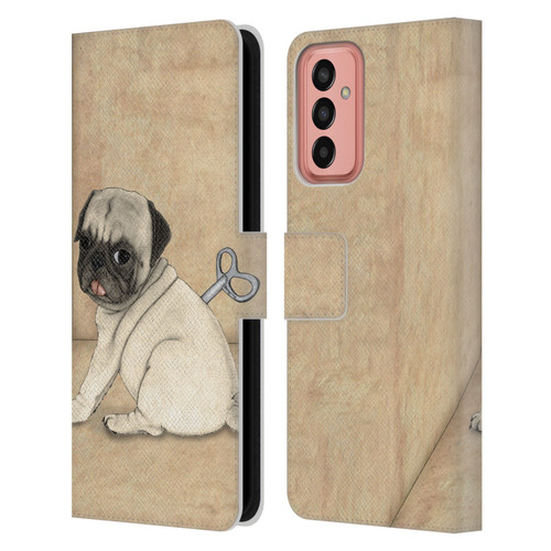 Barruf Dogs Pug Toy Leather Book Wallet Case Cover For Samsung Galaxy M13 (2022)
