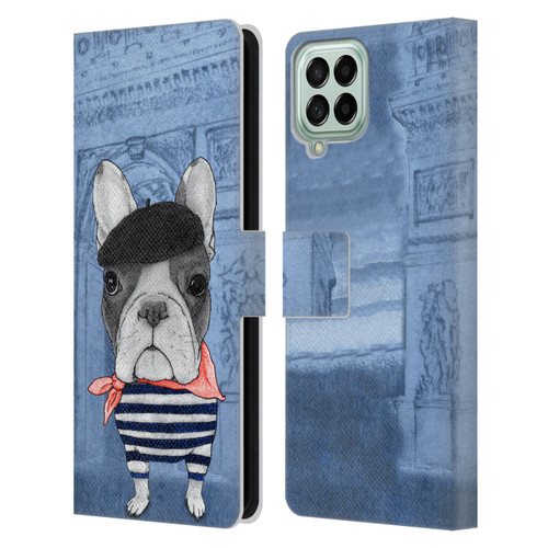 Barruf Dogs French Bulldog Leather Book Wallet Case Cover For Samsung Galaxy M33 (2022)