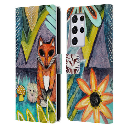 Wyanne Animals 2 Fox Leather Book Wallet Case Cover For Samsung Galaxy S21 Ultra 5G